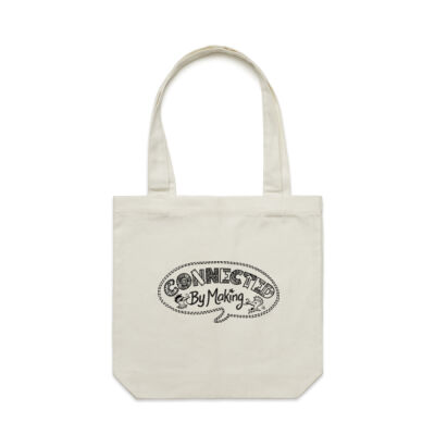 2025 winning design Quirky Work by Janny Grant tote bag cream Thumbnail
